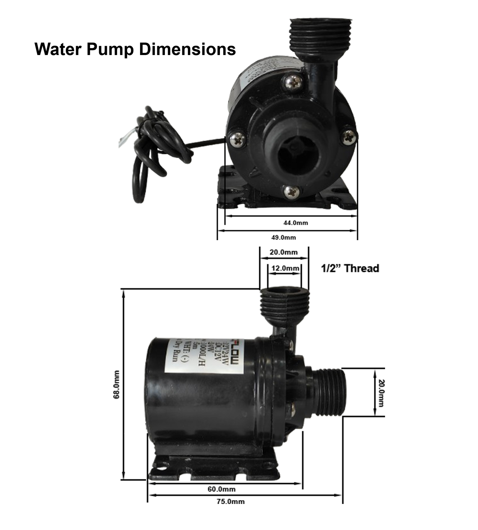 Zeddflow 12V DC 14W Submersible Dual Power Water Pump | Ultra‑Low Noise 800L/H Lift 3m | Works on Solar & 12–14V Power Supply - Image 2