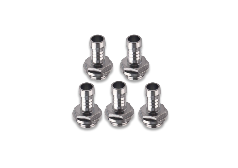 PC Water Cooling G1/4 Thread 9mm Barb Connector – Durable Stainless Steel fitting Soft Tube Fitting (2 PCS)